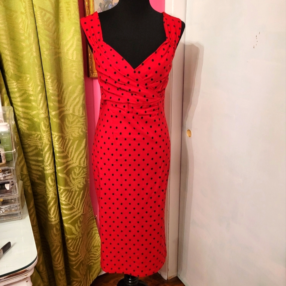 Rocksteady polka dot wiggle dress
